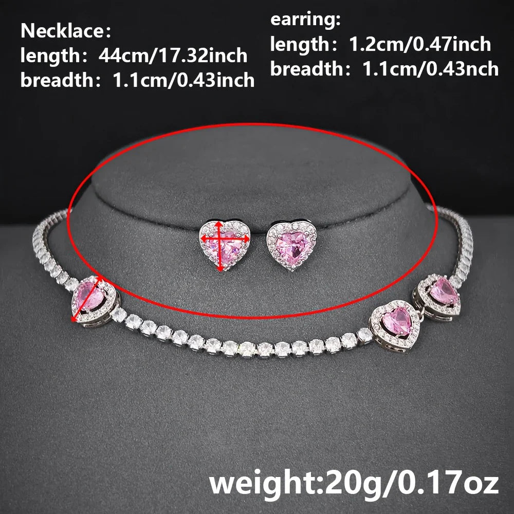 MyClosetAid Pink Heart Necklace set — alternative angle
