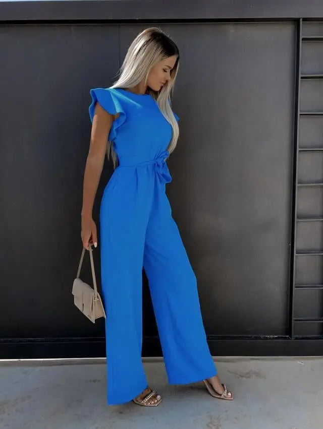 Envy NYC Envy NYC Summer Short Sleeve Wide Leg Jumpsuit — detail shot 6