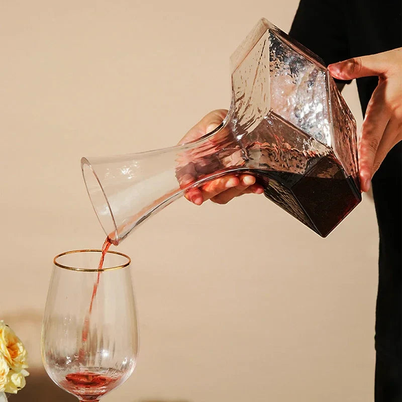 Irregular Wine Decanter Creativity 1450ml Decanter Dispenser Crystal Glass Wine Aerator Mirror Jug Gift Bar Decor Art Glassware