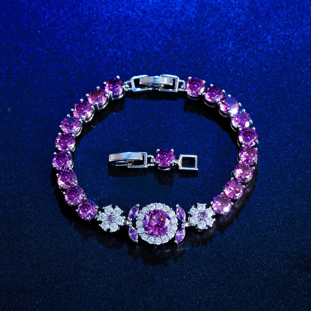 MyClosetAid Pink Round Cubic Zircon Tennis Bracelet — size reference
