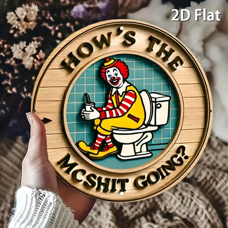 Perfecsy [Vintage Clown] 1pc Vintage Clown Aluminum Wall Art Sign | 2D Flat | Aluminum | Humorous Decor, Durable | Home, Gara