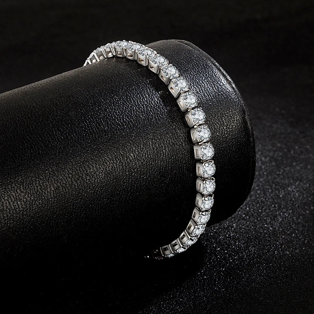 SORI STYLE S925 Sterling Silver Zirconia Tennis Ball Bracelet — detail close-up