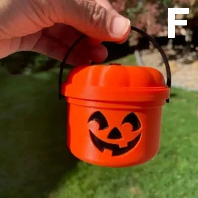 Pumpkin Lantern Bucket Mini Halloween Nostalgia Bucket Candy Jar Trick or Treat Basket Halloween Small Candy Bucket orang