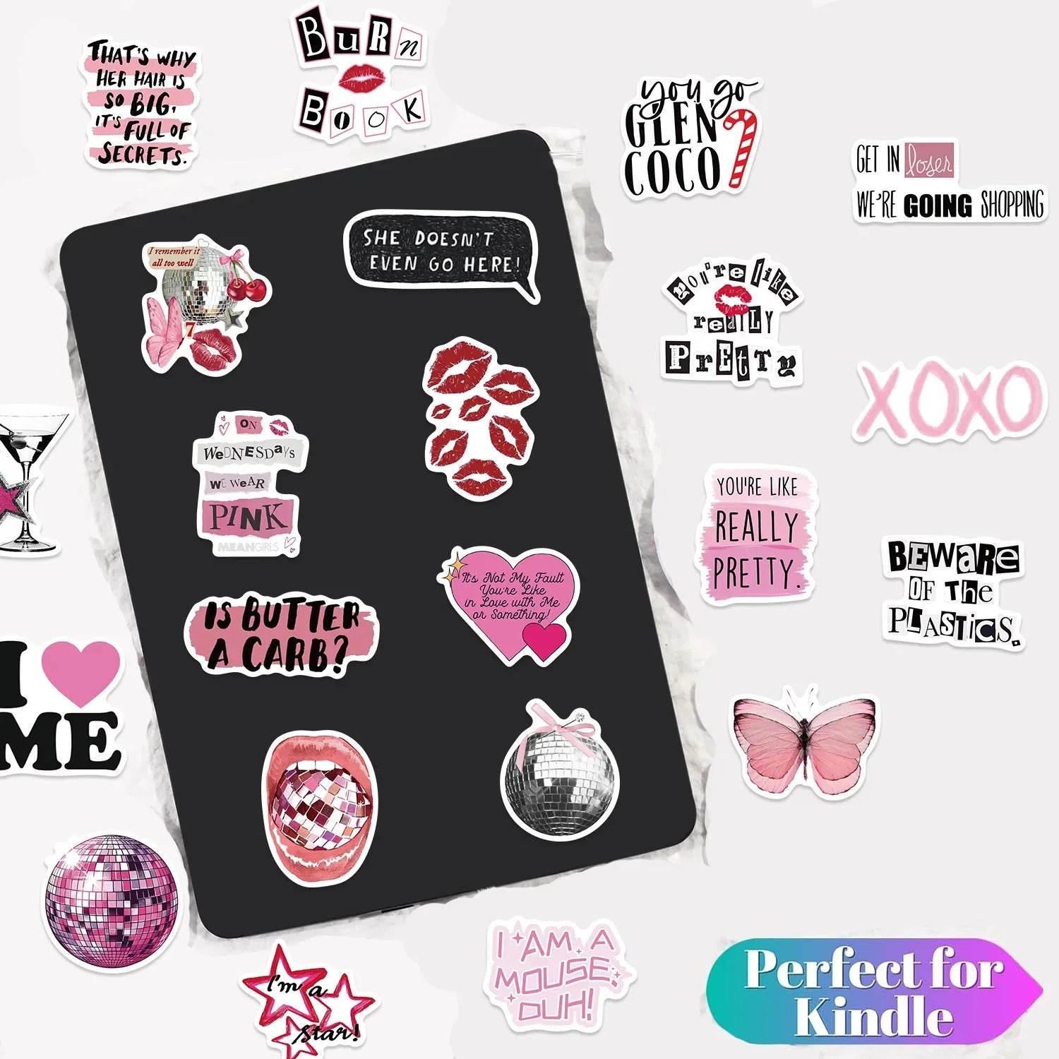 50PCS Cartoon Pink Y2K Graffiti Stickers Guitar Notebook Luggage DIY Waterproof Stationery Pen Holder Decorative Stickers — view 3