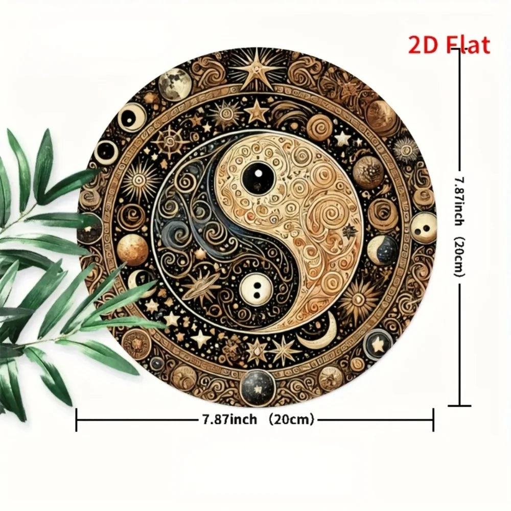 Perfecsy Yin Yang Feng Shui Metal Sign -Hanging Decor for Home, Office, Cafe, Bar - Indoor & Outdoor Multi-Use with Detailed 