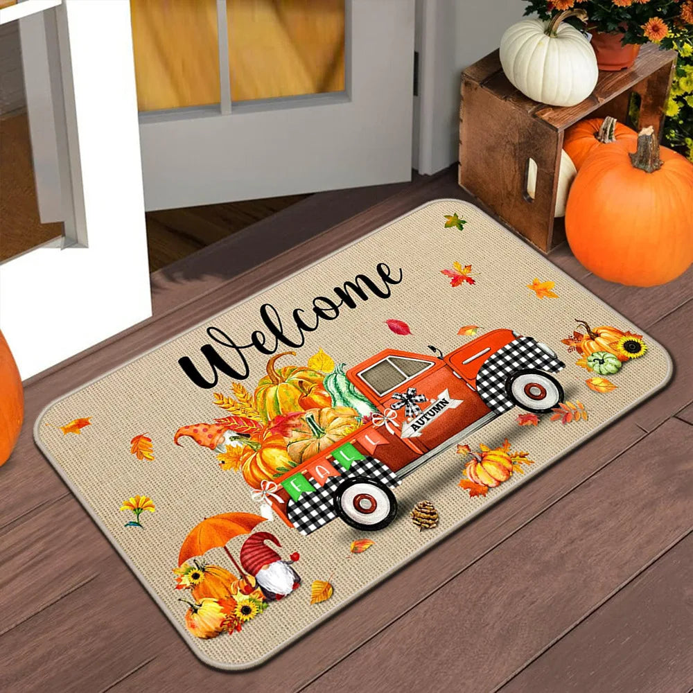 Perfecsy VIKAMA Halloween Autumn Door Mat Thanksgiving Welcome Mat Indoor/Outdoor Anti-Slip Carpet Home Decoration — alternat