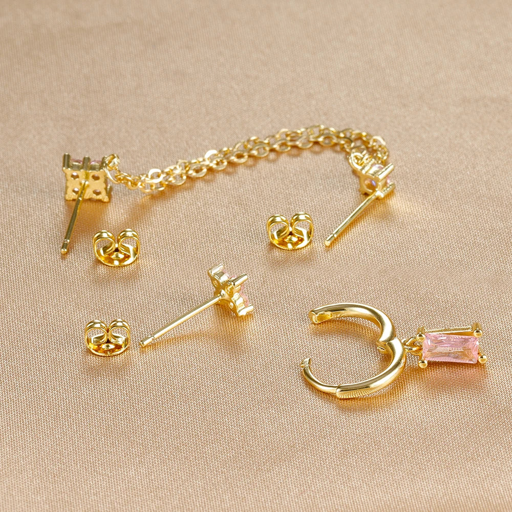 SORI STYLE Zodiac Birthstone Earrings Set for Everyday Celestial Style — in-use photo