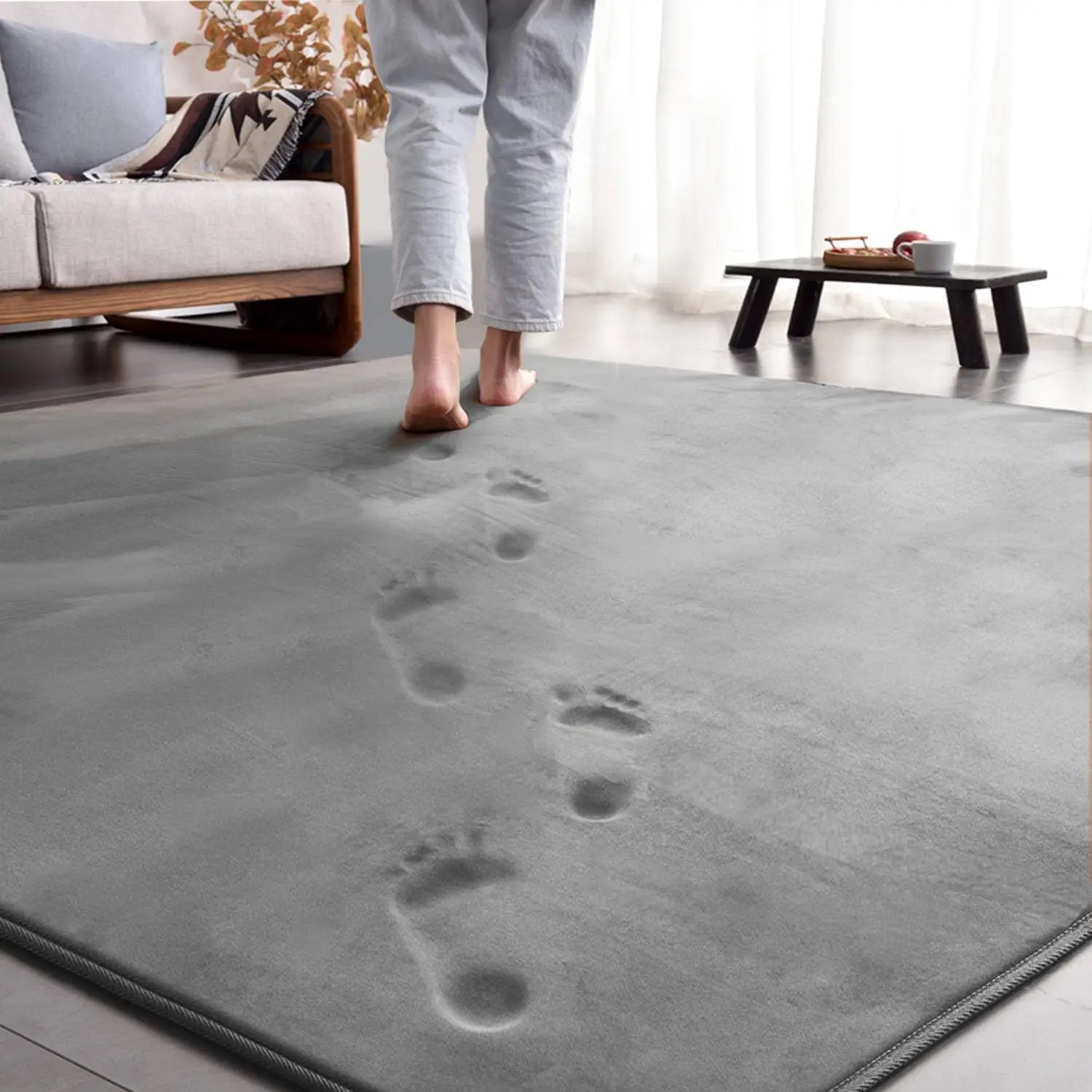 Perfecsy VIKAMA Coral rugs, non-slip low ammunition bedroom living room floor heating in children's room dorm, home decor, el