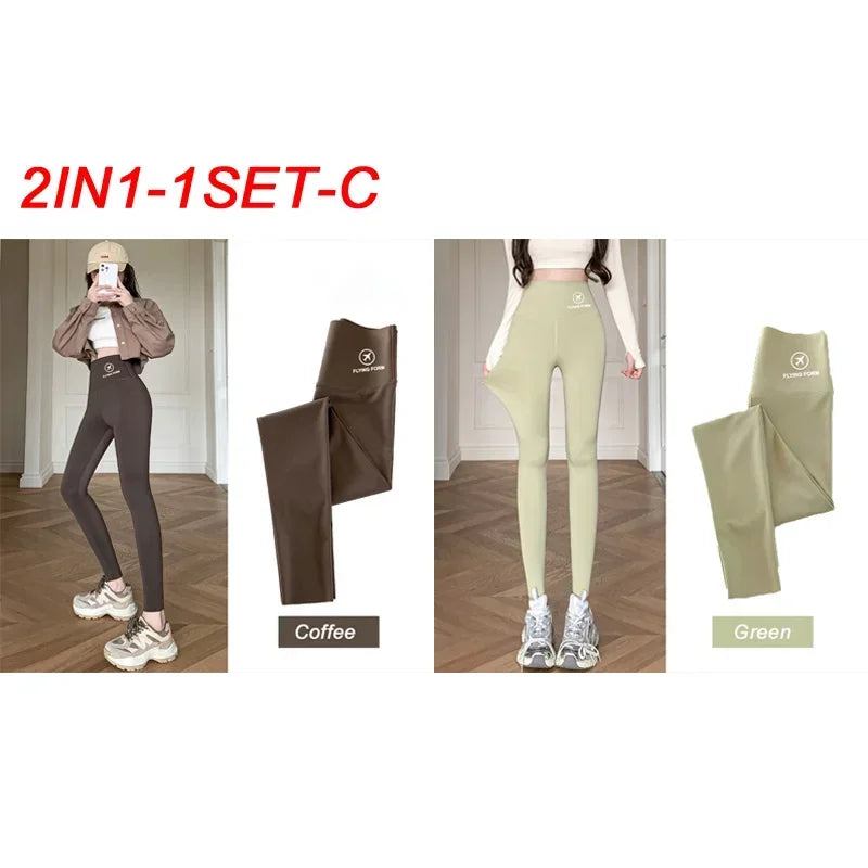 M-XL Shark pants women wear spring  autumn winter thin high-waisted belly lift hip yoga tights small feet black leggings