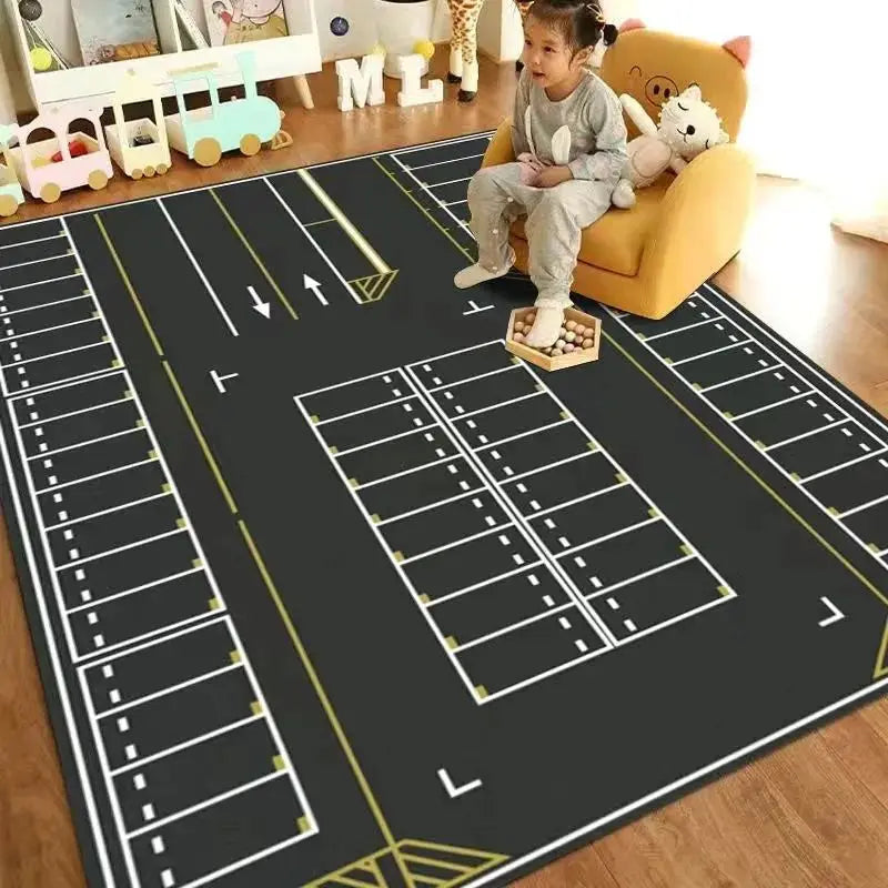 VIAKAMA Cartoon Carpet Kindergarten Early Childhood Education Children's Room Traffic Car Park Track Baby Play House Game Mats