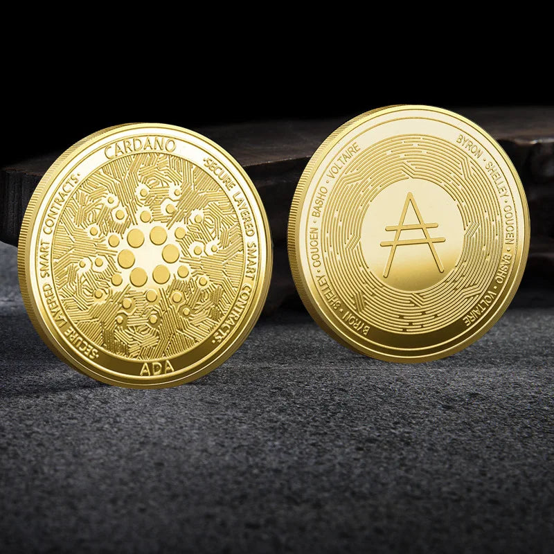 Bitcoin BTC ETH ADA XLM SHIB DOGE XRP SOL DOT LINK LTC UNI Coin Physical Metal Crypto Currency Coin Collection with Plastic Case