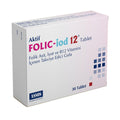Folic Acid Supplement with Iodine & Vitamin B12 for Adults - Supports Fetal Development & Thyroid Health