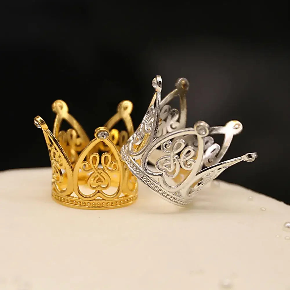 Perfecsy Rhinestone Crown Baking Cake Topper Headwear Decoration Children's Hair Accessories Princess Wedding Birthday Party 