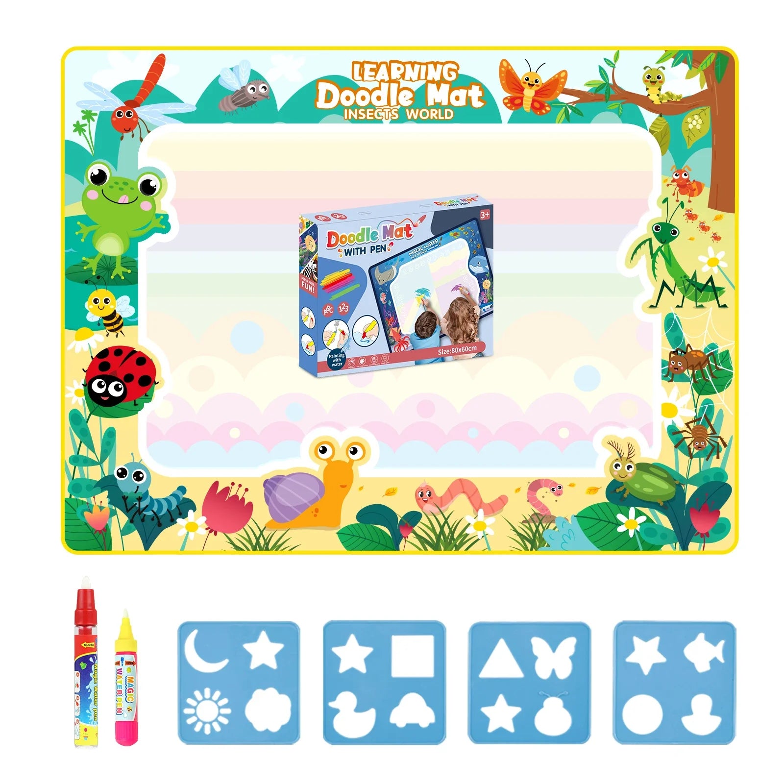 Magic Water Drawing Mat Coloring Doodle Mat with Magic Pens Educational Toys  Painting Board Montessori Toys for Kids Gifts