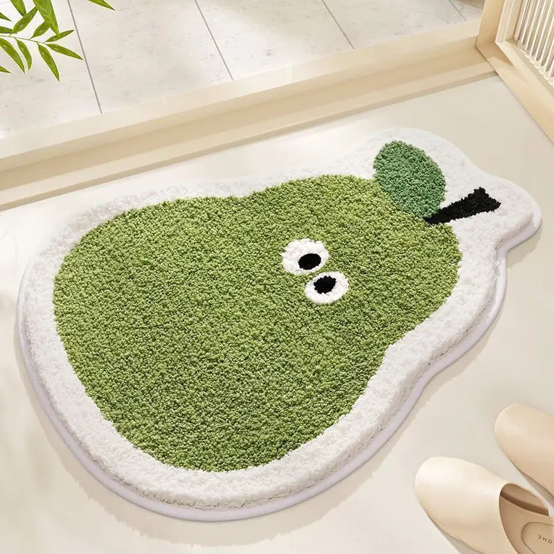 Perfecsy VIKAMA Little Fresh Fruit Special Imitation Cashmere Carpet Warm Machine Washable Bathroom Door Carpet Porch Mat Hom