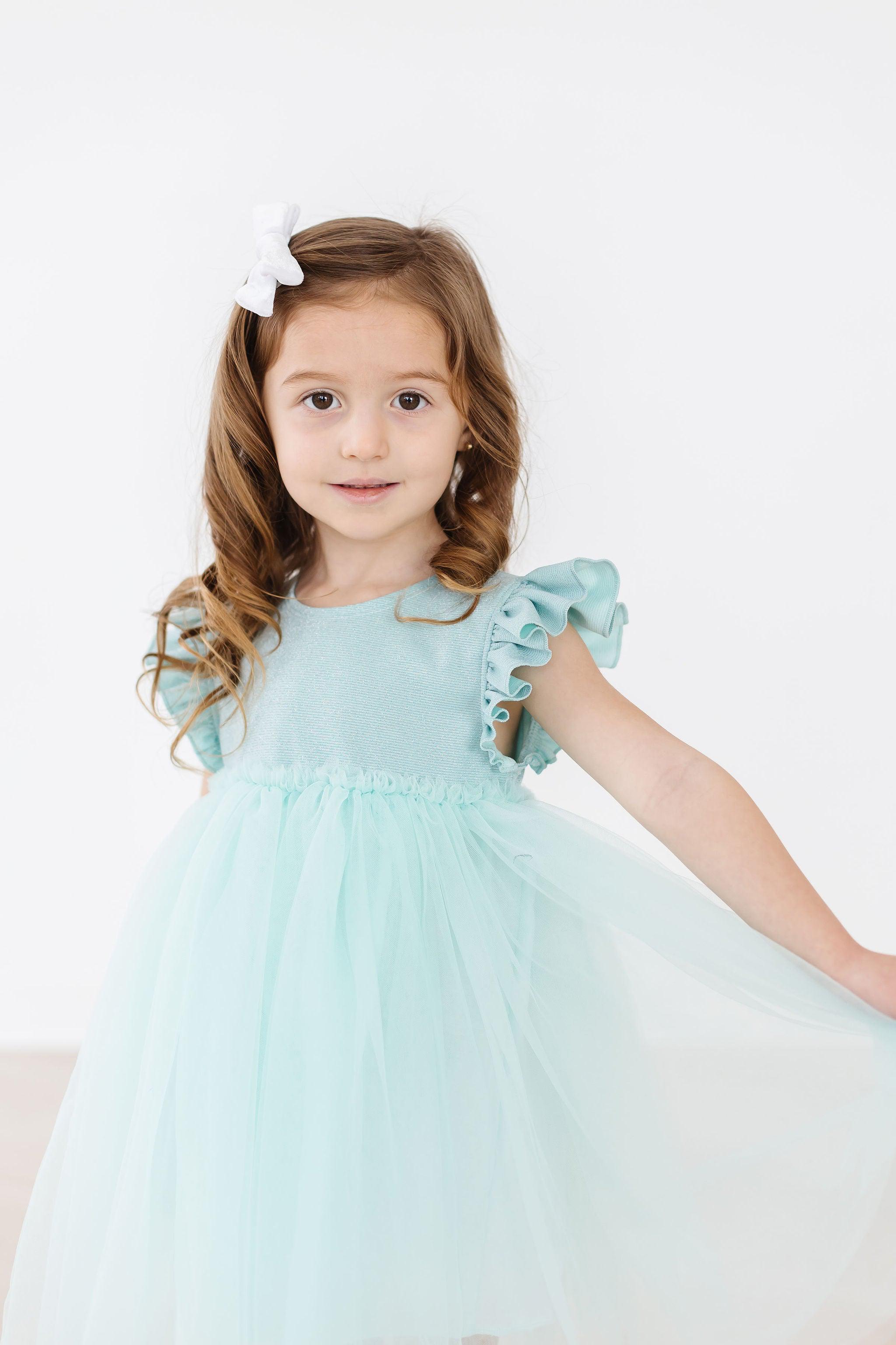 Mila & Rose ® Sage Shimmer Tutu Dress — in-use photo