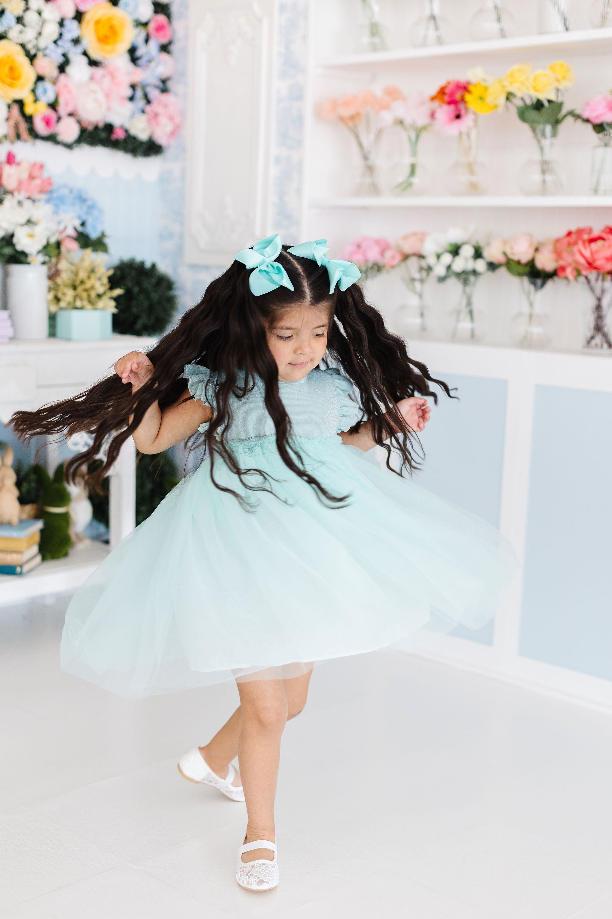 Mila & Rose ® Sage Shimmer Tutu Dress — back view