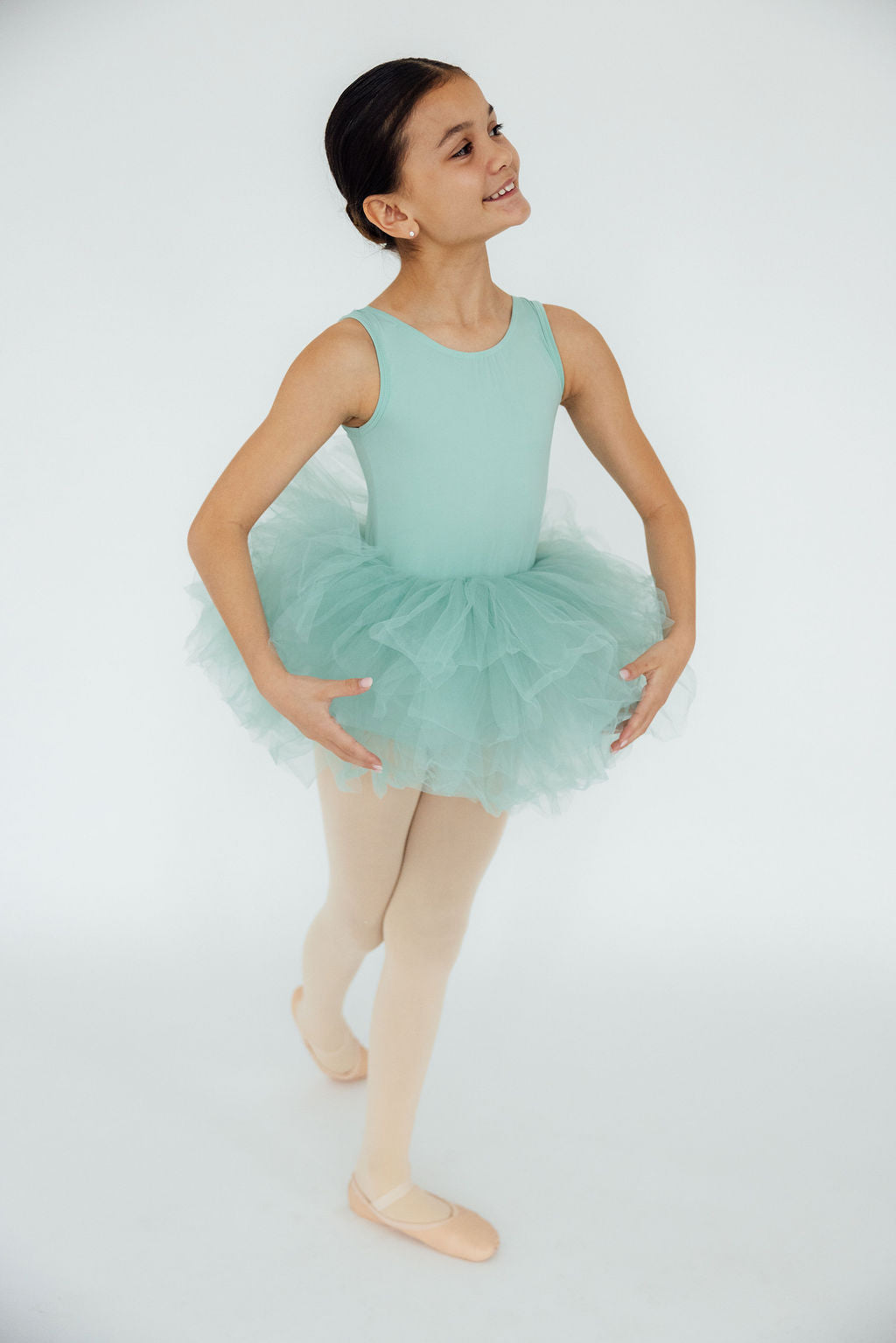 Mila & Rose ® Sage Tank Tutu Leotard — detail close-up