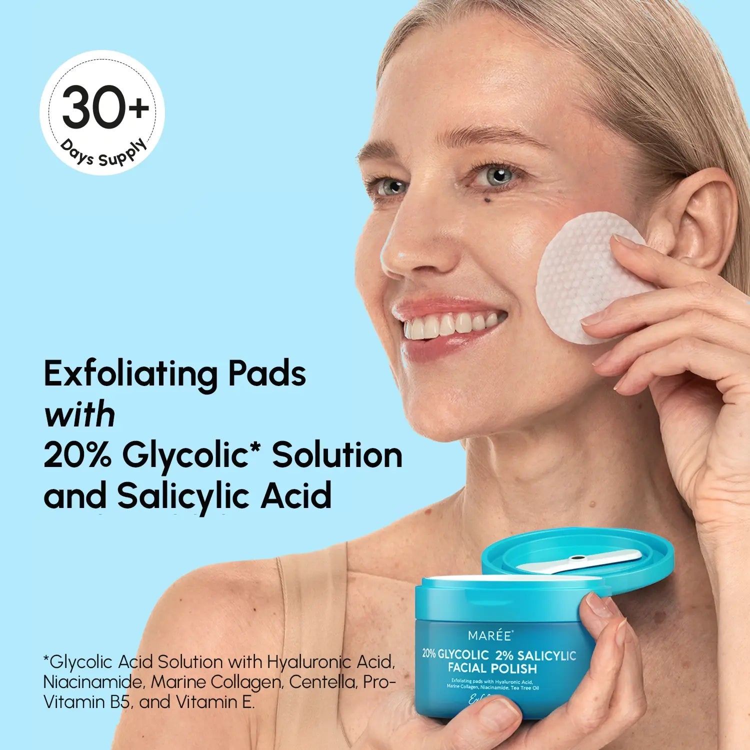 Maree Glycolic & Salicylic Acid Peel Pads — detail close-up