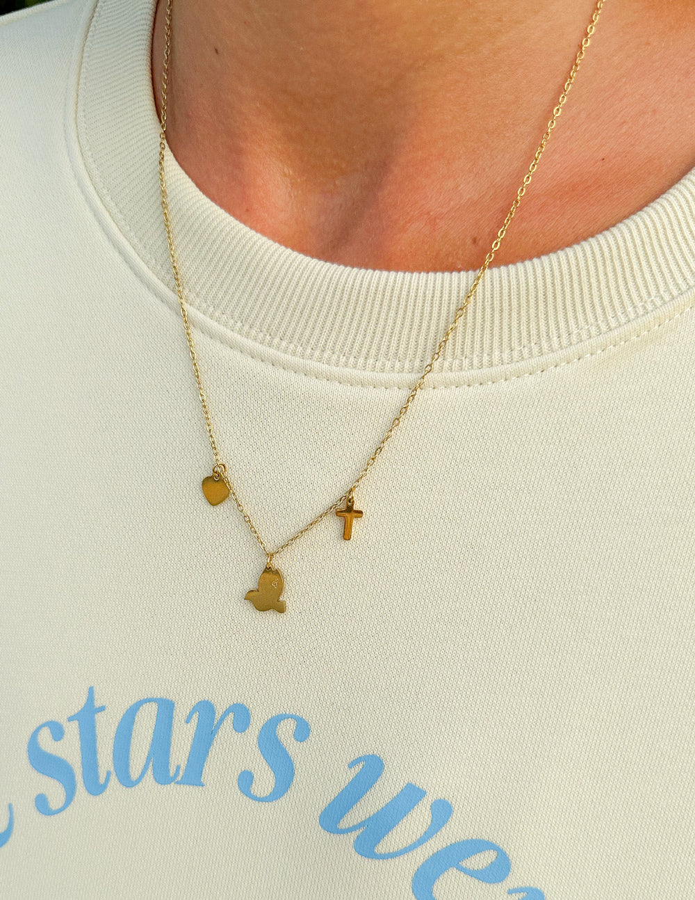 Elevated Faith Salvation Charm Necklace — side view
