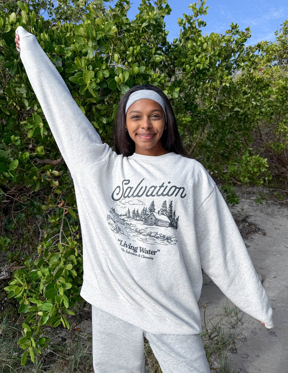 Elevated Faith Salvation Unisex Crewneck — detail shot 9