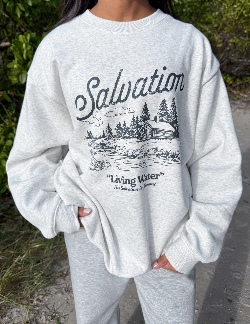 Elevated Faith Salvation Unisex Crewneck — detail shot 10