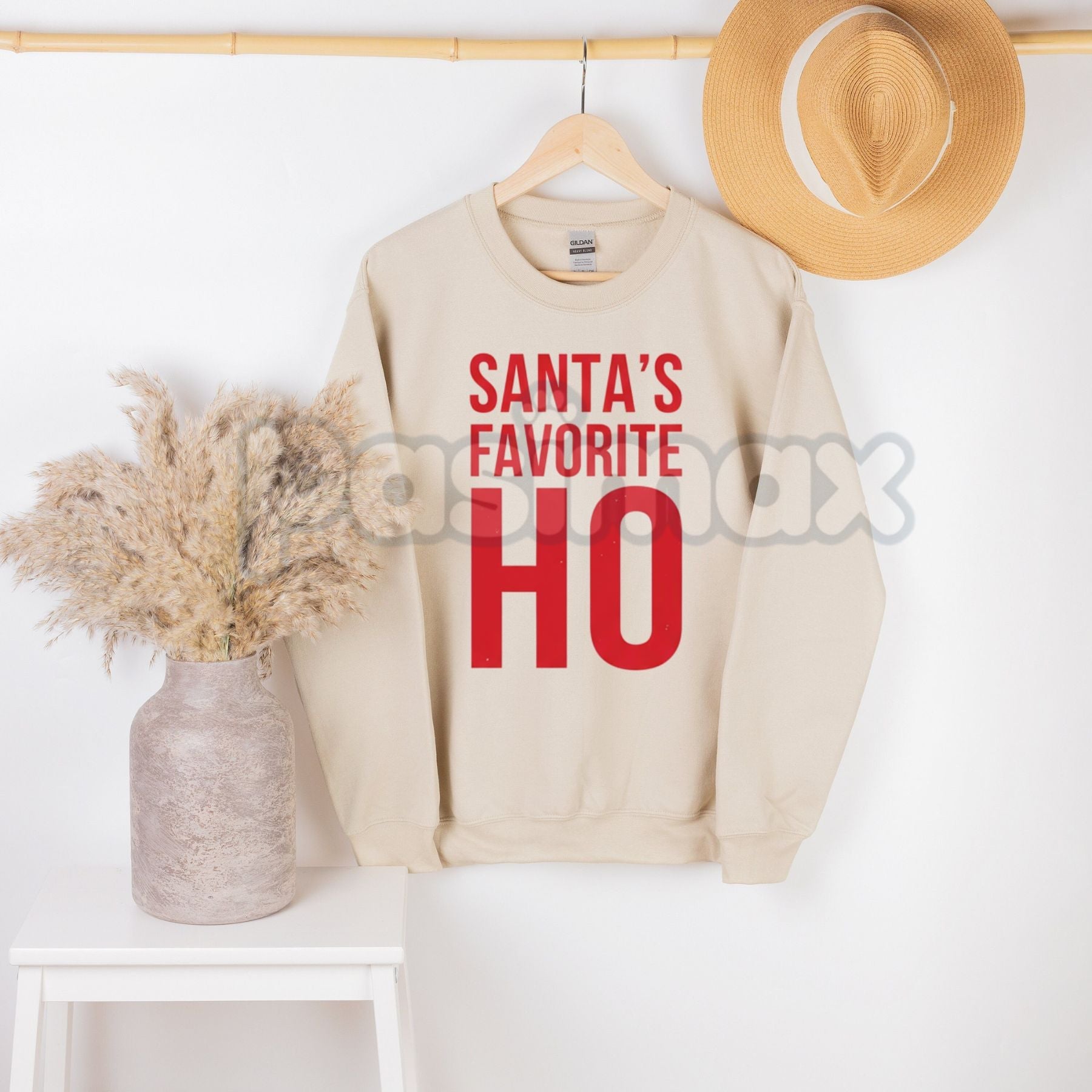 Pasimax Santa's Favorite Ho Vintage Christmas Sweatshirt | Retro Pinup Style Holiday Jumper | Naughty & Nice Xmas Gift — main