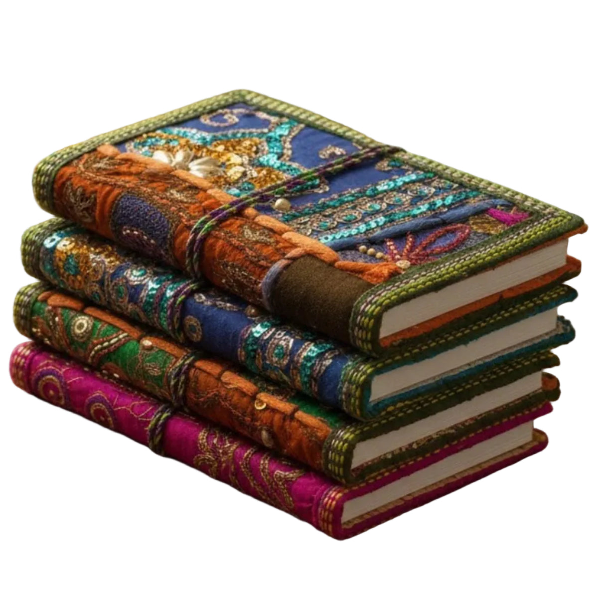 Darn Good Yarn Handcrafted Sari Fabric Bound Notebook Journal — main product shot