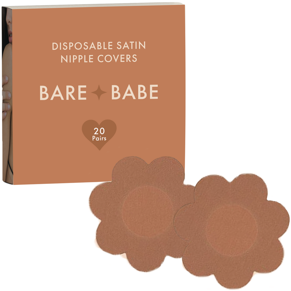 Bare Babe Satin Nipple Pasties - 40 Pack — in-use context