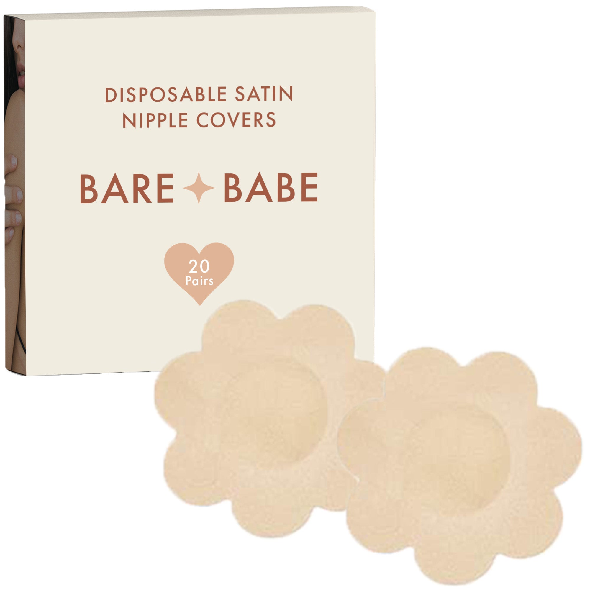 Bare Babe Satin Nipple Pasties - 40 Pack — scale reference