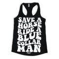 Luckless Outfitters Save a Horse Ride a Blue Collar Man Tank Top — main product shot