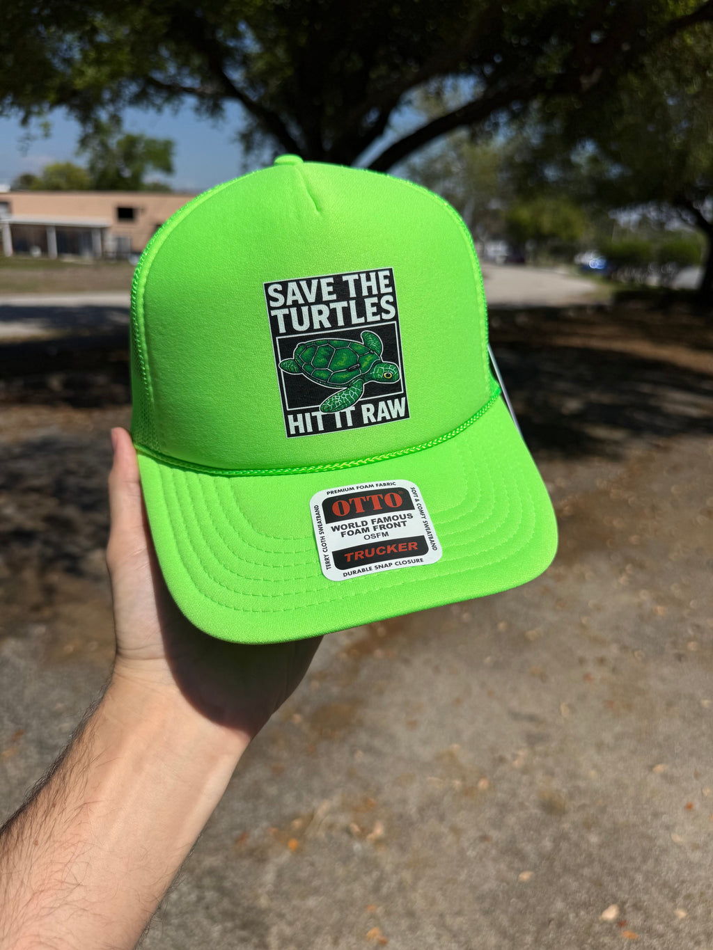 Luckless Outfitters Save The Turtles Trucker Hat — alternative angle