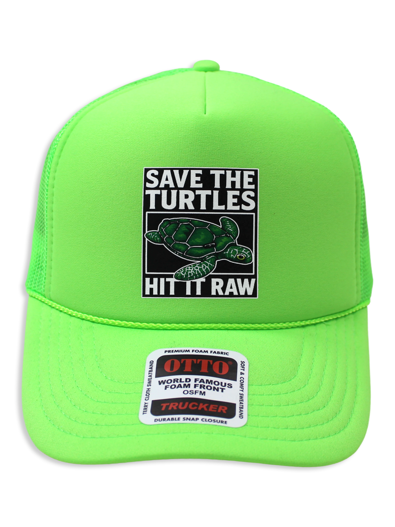 Luckless Outfitters Save The Turtles Trucker Hat — side view