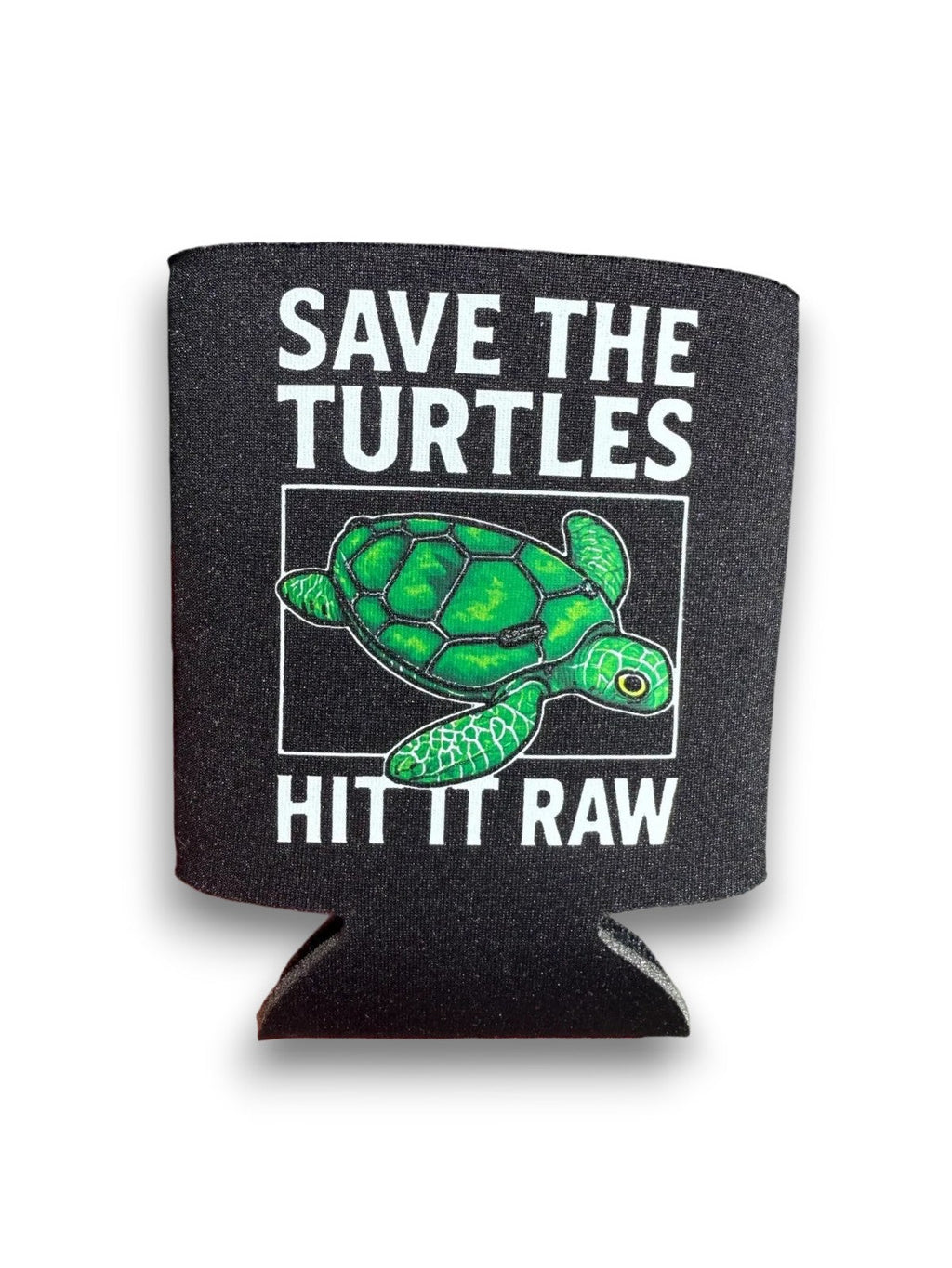 Luckless Outfitters Save the Turtles Koozie — main product shot