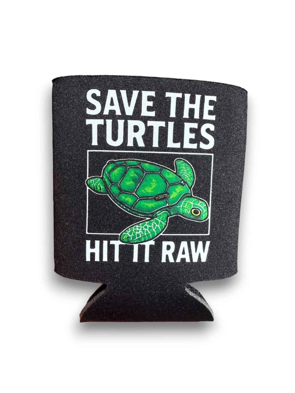 Luckless Outfitters Save the Turtles Koozie — main product shot