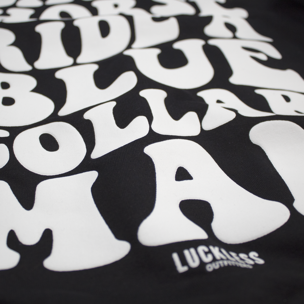 Luckless Outfitters Save a Horse Ride A Blue Collar Man Hoodie — lifestyle context