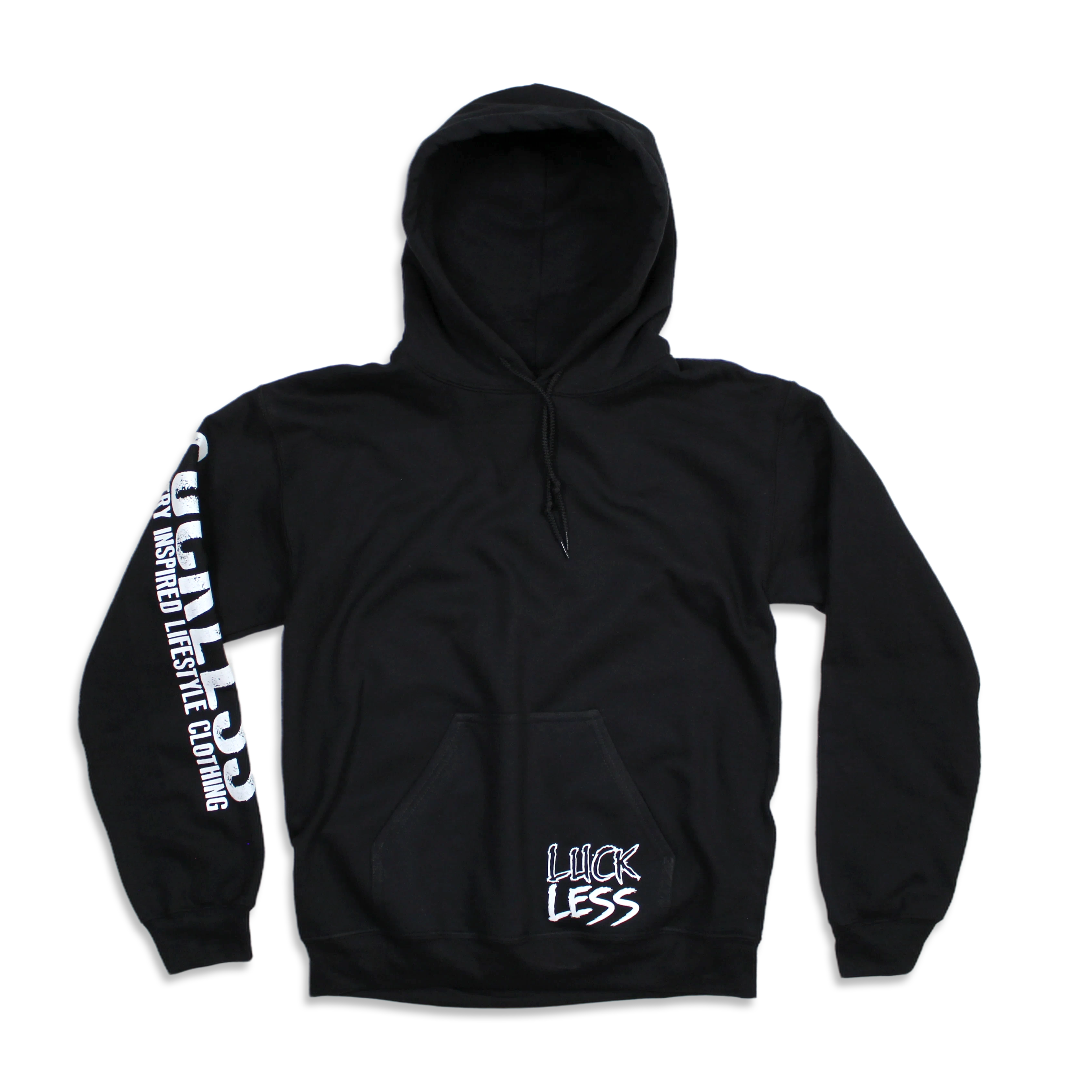 Luckless Outfitters Save a Horse Ride A Blue Collar Man Hoodie — detail close-up
