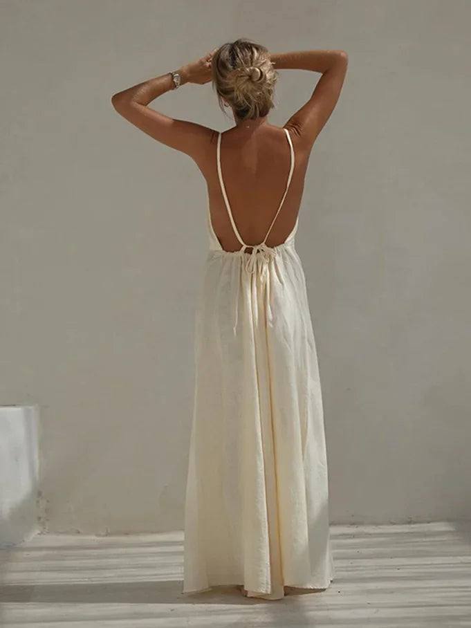 Envy NYC Envy NYC Sexy Backless Lace Up Sling Maxi Dress — product category context
