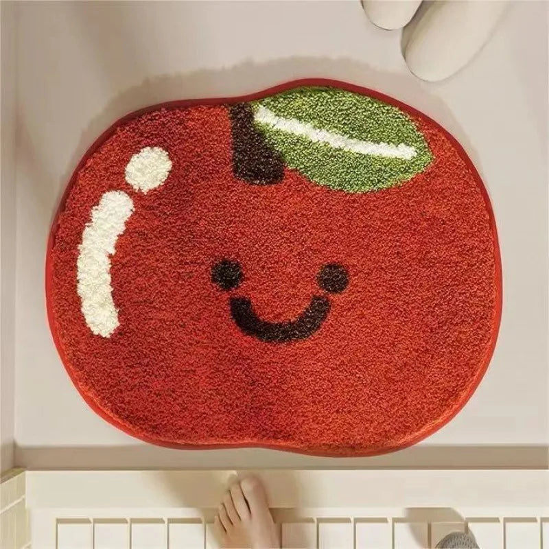 Perfecsy VIKAMA Little Fresh Fruit Special Imitation Cashmere Carpet Warm Machine Washable Bathroom Door Carpet Porch Mat Hom