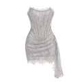 Talenza Women's Printed Lace Sheath Dress Strapless