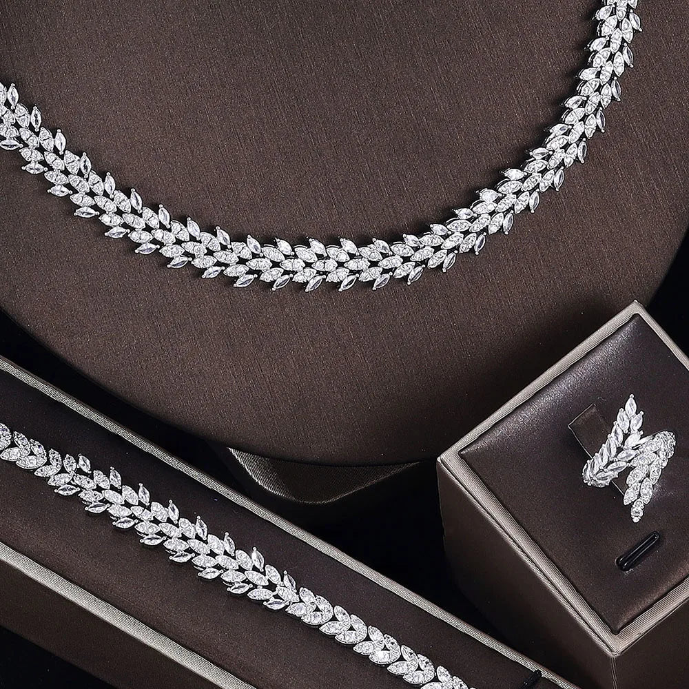 Envy NYC Envy NYC 4pcs Bridal Zirconia Full Jewelry Set — construction detail