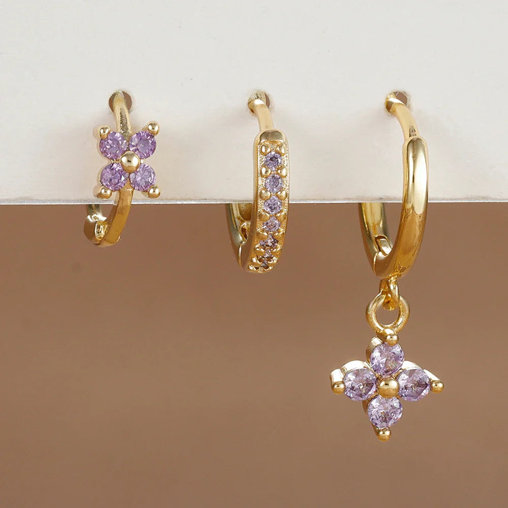 SORI STYLE 3PCS Flower Drop and Dangle Earring — feature highlight