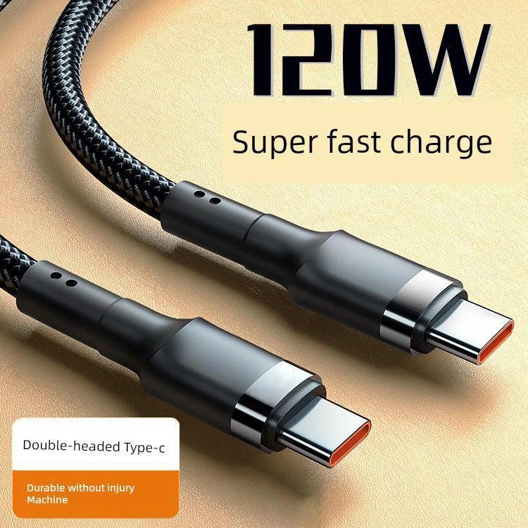 Double-Headed Typec Data Cable Mobile Phone Computer Car Universal Male-to-Male CTOC Flash Charging Cable 2 M Long Fast Charging
