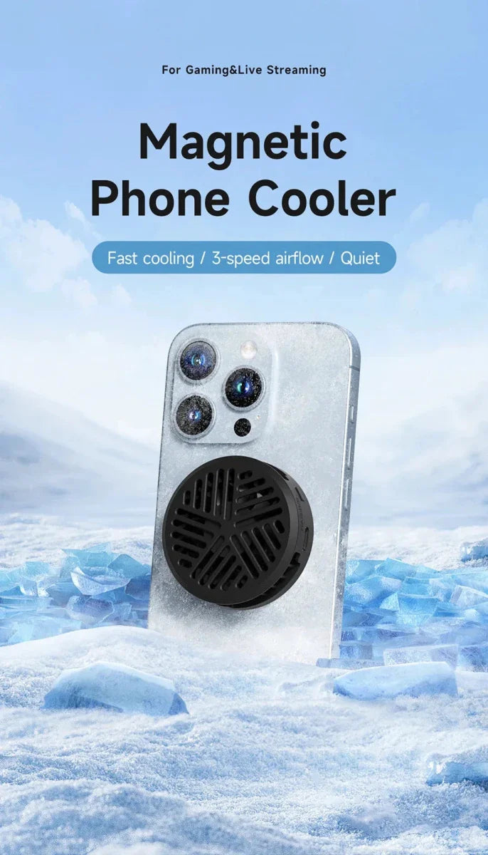 Hagibis Magnetic Cell Phone Cooler Universal Cooling Fan Mobile Phone Radiator for iPhone 16 Pro Black Shark Gaming Live Stream