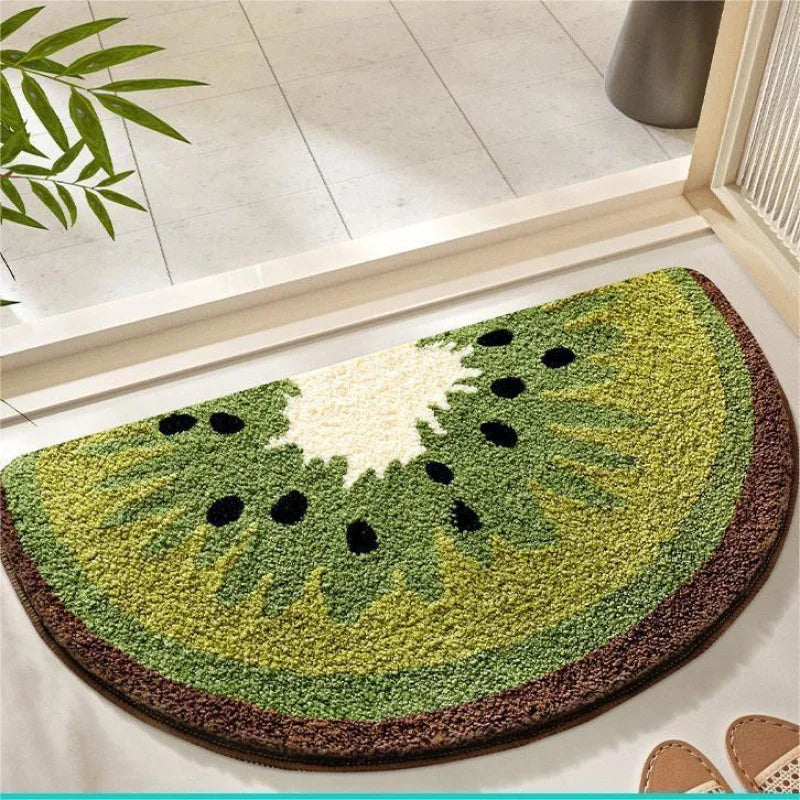Perfecsy VIKAMA Little Fresh Fruit Special Imitation Cashmere Carpet Warm Machine Washable Bathroom Door Carpet Porch Mat Hom