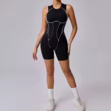 DINGPAI Back Scrunch Yoga Jumpsuit Women One-Piece Suit Sleeveless