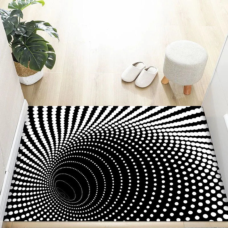 Perfecsy VIKAMA 3D Dizziness Crystal Velvet Floor Mat  Durable and Easy to Clean Anti-Slip Mat for Home Decoration  Entry Doo