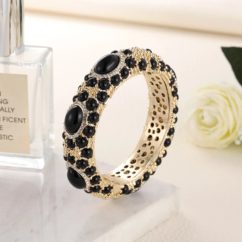 MyClosetAid Gold Plated Rhinestone Resin Bangles — main product shot