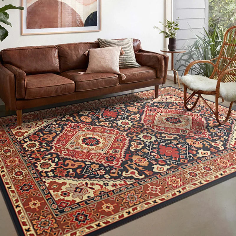 Perfecsy VIKAMA Boho Luxury Carpet Crystal Velvet Bedroom Living Room Mat Home Decor Vintage Exotic Modern Minimalist Large A