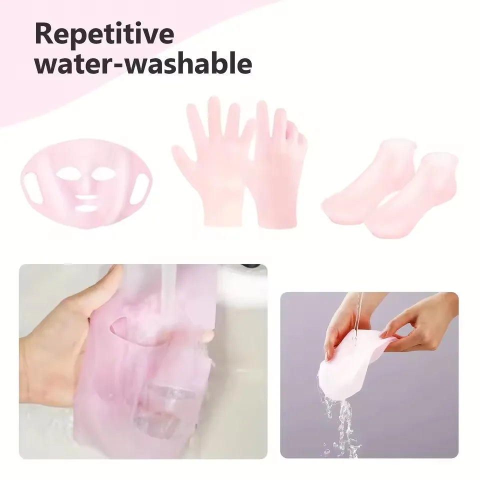 MyClosetAid Silicone mask cover, reusable hydrating three-piece set — side view